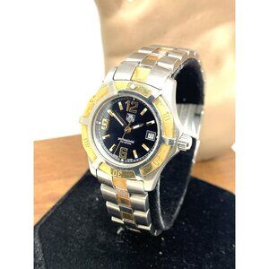 Tag Heuer Women's Watch WN1354 Swiss Quartz Black Dial Rose Gold Silver 29mm